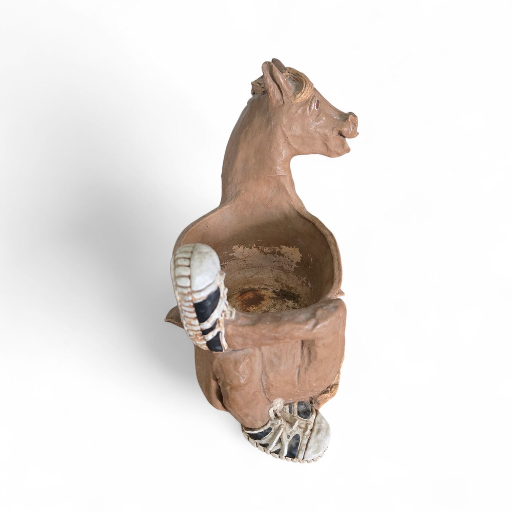 Vintage Dave Grossman Horse Planter Sneaker Pottery Folk Art Sculpture 11.5” - Picture 7 of 10